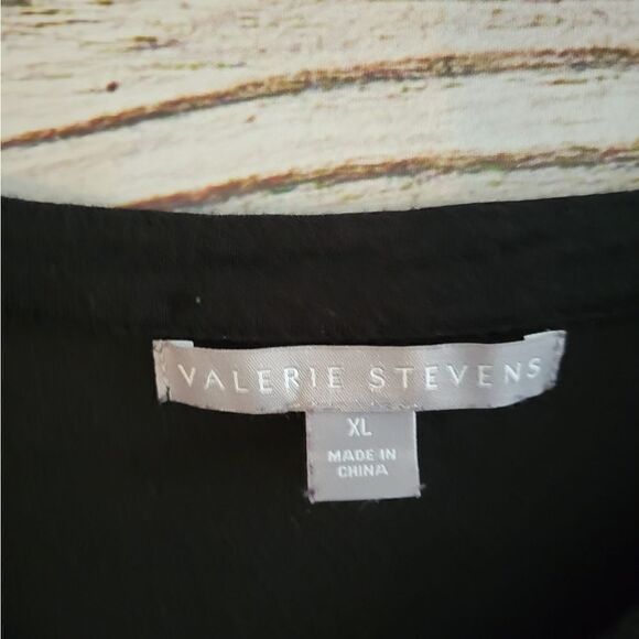 Valerie Stevens blouse long sleeve Women's XL black Pre-owned - Picture 4 of 8